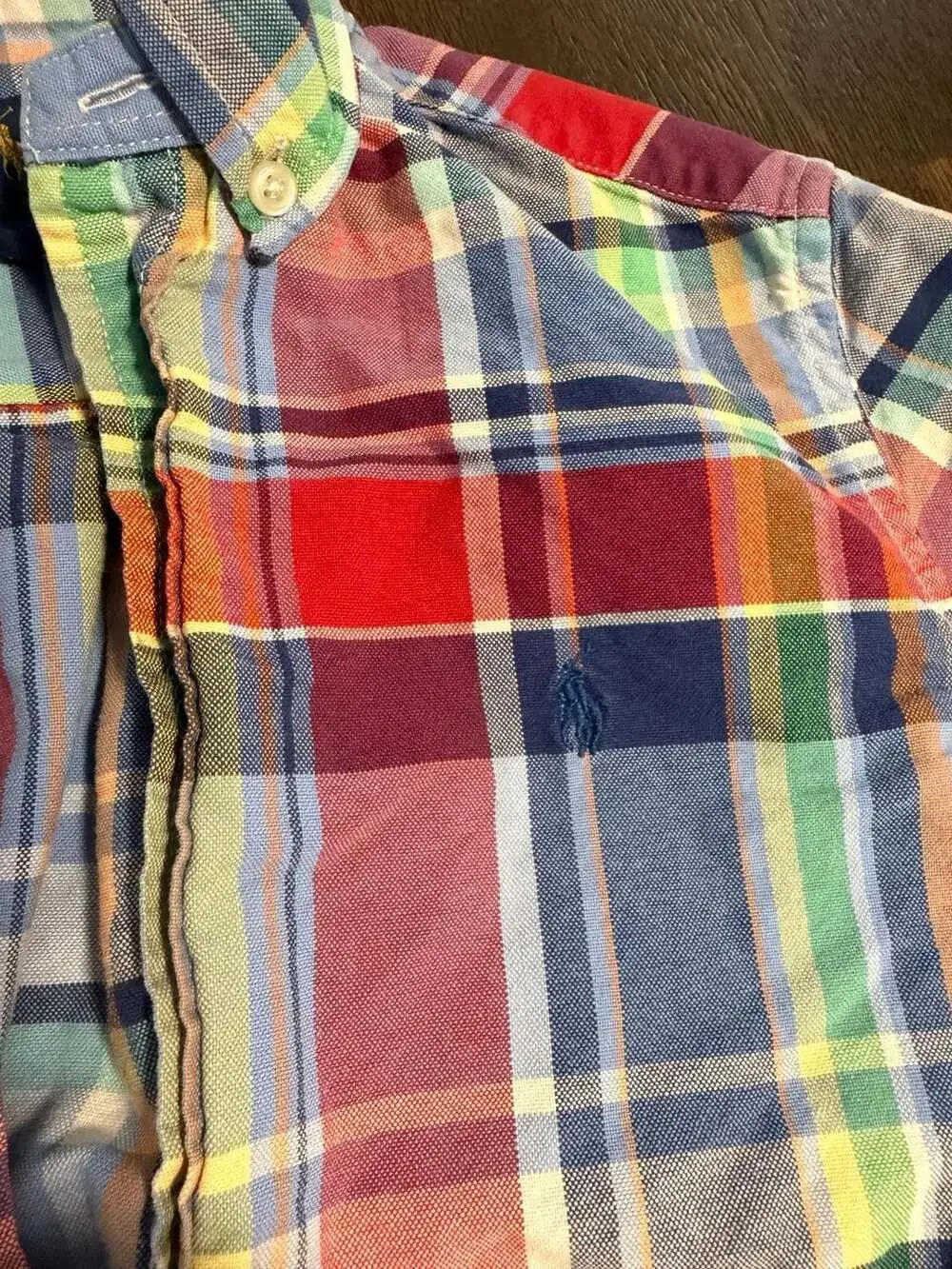 Ralph Lauren Boys Multicolor Plaid Long Sleeve Button-Down Shirt Size 7